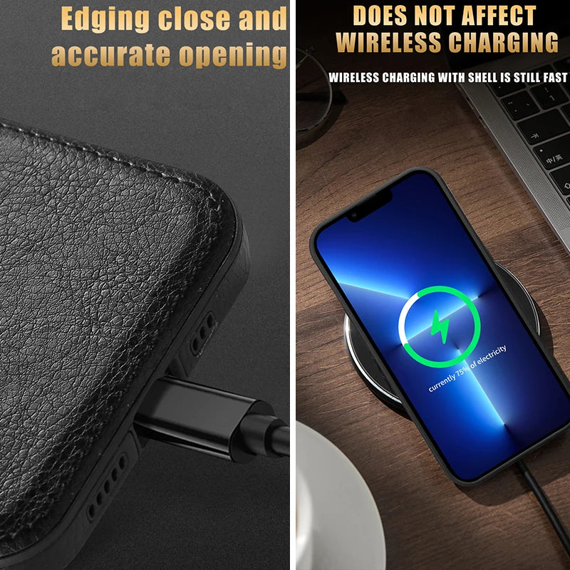 Étui en cuir pour iPhone
