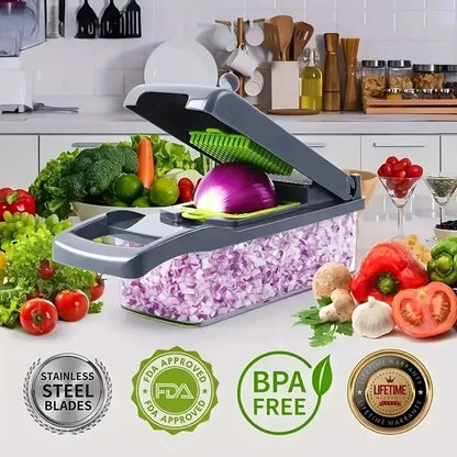 16 in 1 Multifunctional Vegetable Chopper Handle