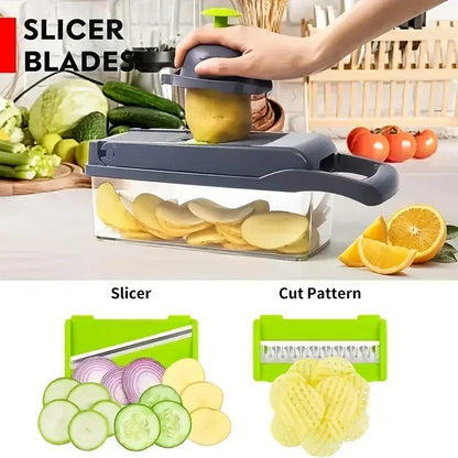 16 in 1 Multifunctional Vegetable Chopper Handle