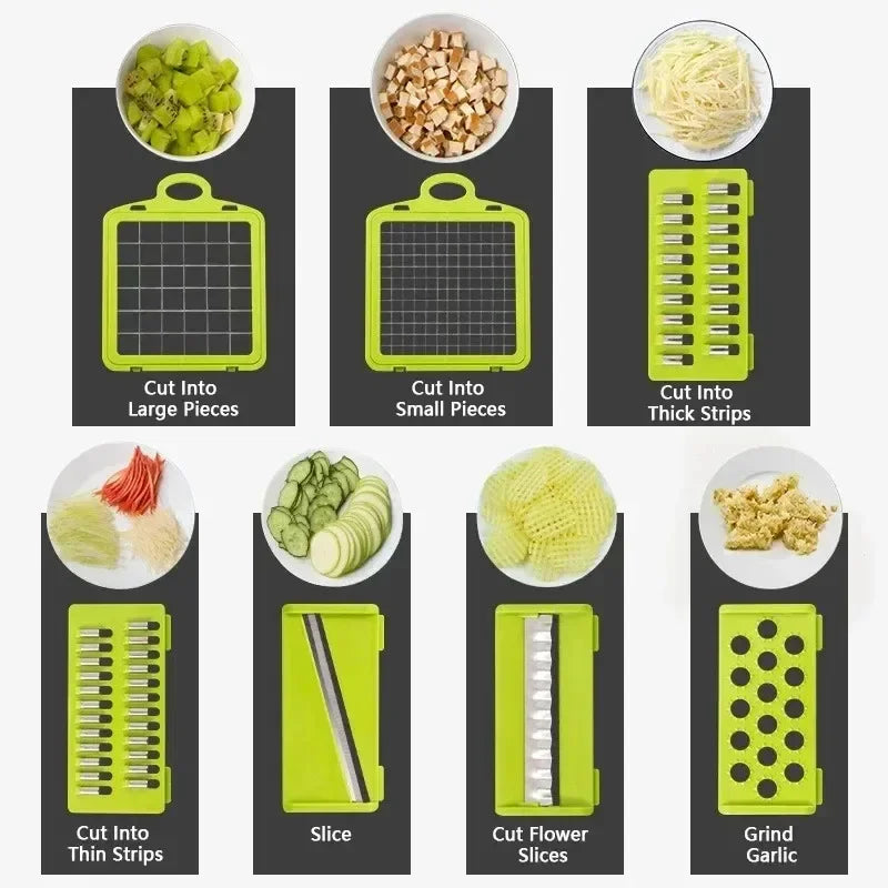 16 in 1 Multifunctional Vegetable Chopper Handle