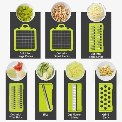 16 in 1 Multifunctional Vegetable Chopper Handle