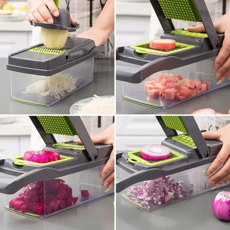 16 in 1 Multifunctional Vegetable Chopper Handle