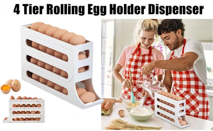 Refrigerator egg rack rolling