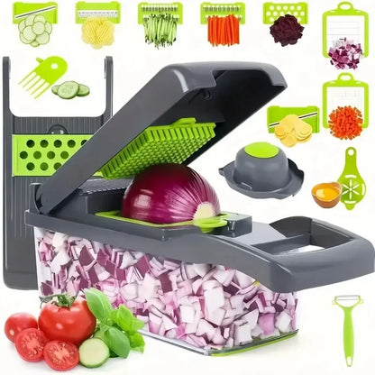 16 in 1 Multifunctional Vegetable Chopper Handle