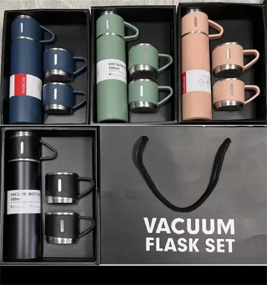 Stainless Steel Insulated Cup Set,Portable Water Bottle With Three Lids